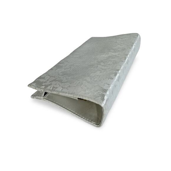 Vintage Facile White Lace Satin Evening Clutch – 1950s–60s Made in USA - Picture 2 of 16